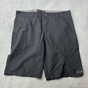 Oakley Shorts Adult 38 Black 12" Inseam Take 2.5 Golf Preppy Chino Bermuda Mens
